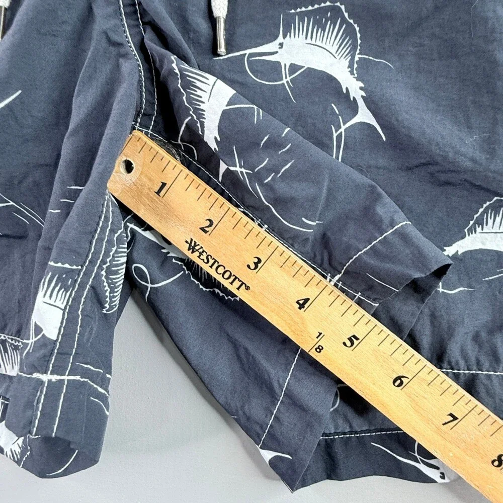 Polo Ralph Lauren Swim Trunks Mens L Blue Marlin Sailfish Fish Print Shorts
